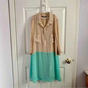 Anthropologie Velvet by Graham & Spencer Colorblock Shirtdress